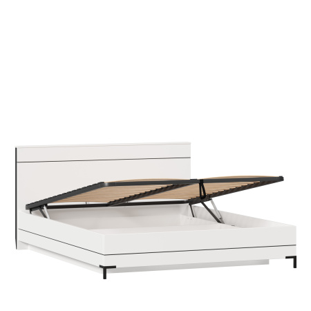 Норд Кровать двуспальная 1600 с подъемным механизмом (Белый/Черный)