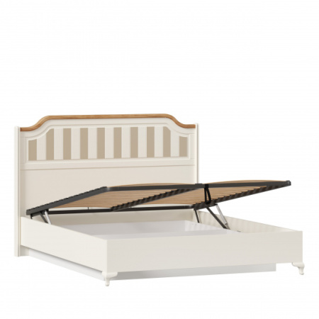 Вилладжио Кровать двуспальная 1800 с подъёмным механизмом (Алебастр/Дуб Золотой)