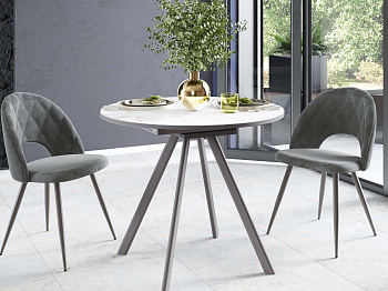 Обеденный стол Орфей 51 (01) Мрамор белый-Серый