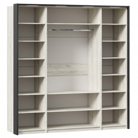 Техно Шкаф четырехстворчатый с паспарту (Дуб Крафт белый)