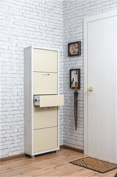 Обувница Люкс стекло капучино Шкафы 4-х секционные Плюс