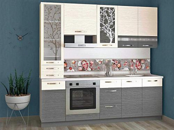  Кухонный гарнитур Графит 24 (ширина 220 см)