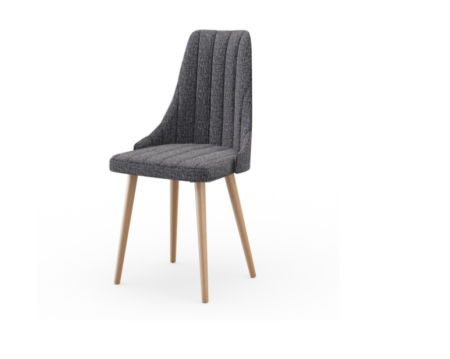 Стелла Стул мягкий с основанием, опора дерево (Серый, ткань Bingo 25)