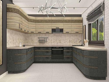  Кухонный гарнитур П-образный Бруклин 20 (ширина 253х300х293 см)