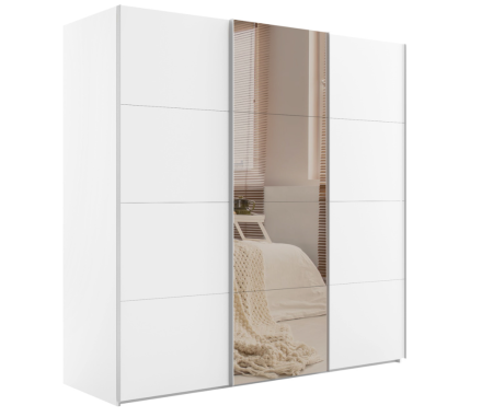 Шкаф-купе Эста 3-х дверный Медиум (4 посредине) (4 Стекла пудра / 8 ЛДСП)