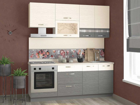 Кухонный гарнитур Графит 18 (ширина 200 см)  Кухонный гарнитур Графит 18 (ширина 200 см)