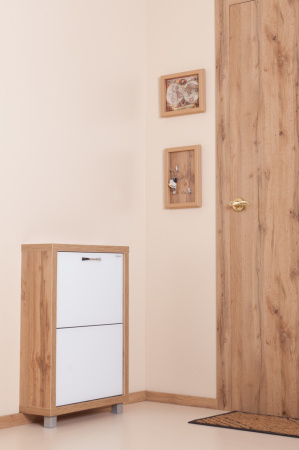 Обувница Люкс стекло белое Шкафы 2-х секционные