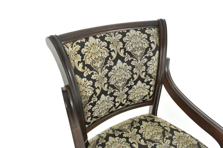 Стул из массива с подлокотниками Катарина МС с мягкой спинкой и сиденьем 