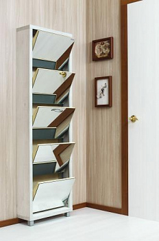 Обувница Люкс фасад зеркало Шкафы 5-ти секционные