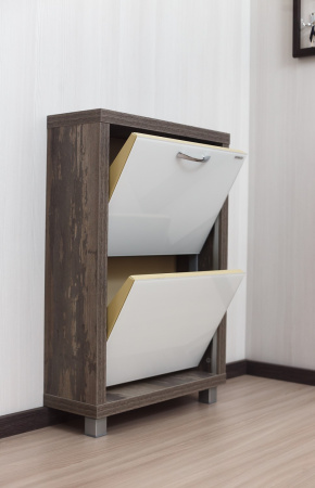 Обувница Люкс стекло белое Шкафы 2-х секционные