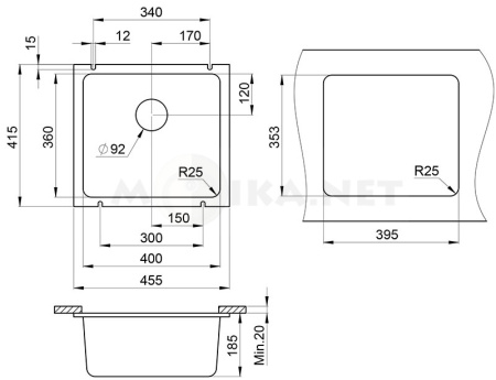 Кухонная мойка GRANULA GR-3601