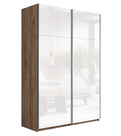 Шкаф-купе Прайм 2-х дверный (Белое стекло)