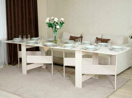 Колибри-13 Сосна Астрид/Кембридж Крем Стол-книжка 350(1670)(3000)х800х750