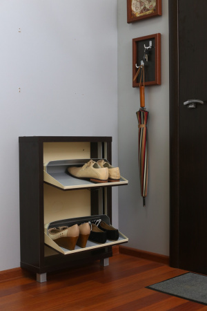 Обувница Люкс стекло черное Шкафы 2-х секционные