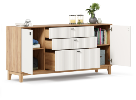 Бари Тумба 1800 (Дуб Золотой/Белый)