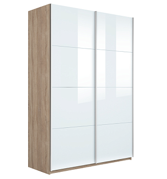 Шкаф-купе Прайм 2-х дверный (Белое стекло) Шкаф-купе Прайм 2-х дверный (Белое стекло)