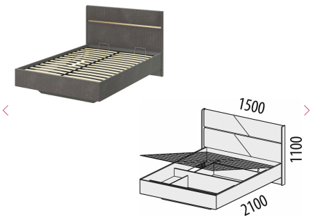 Кровать с подъемным механизмом Монако 902.31