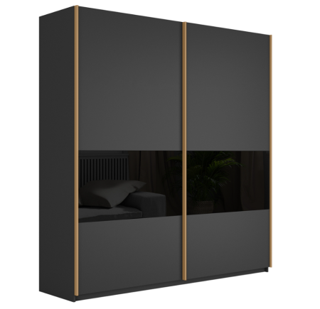 Шкаф-купе Широкий Прайм 2-х дверный (3 секции ДСП/стекло белое)