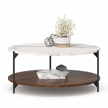 Вилена Стол журнальный 800 (Орех/Монте Белый) Вилена Стол журнальный 800 (Орех/Монте Белый)