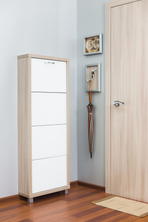 Обувница Люкс стекло белое Шкафы 4-х секционные Обувница Люкс стекло белое Шкафы 4-х секционные