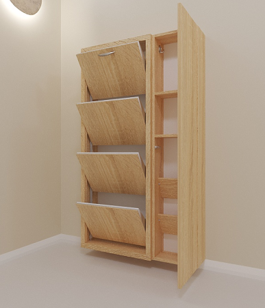 Обувница Люкс 4 ДУЭТ Дуб Сонома / Дуб Сонома