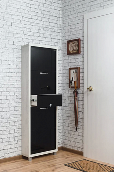 Обувница Люкс стекло черное Шкафы 4-х секционные Плюс Обувница Люкс стекло черное Шкафы 4-х секционные Плюс