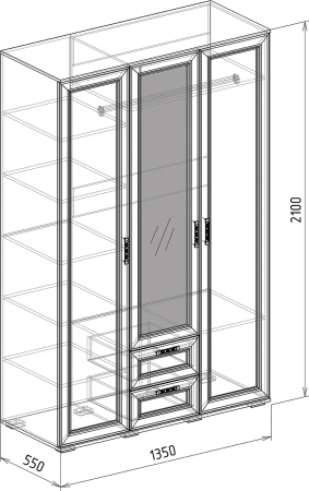 №25 Шкаф 3х 550