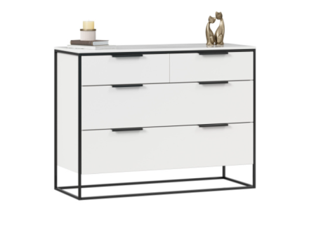 Норд Комод 1190 с 4 ящиками/Белый