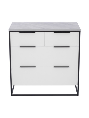 Норд Комод 890 с 4 ящиками (Белый/Статуарио)