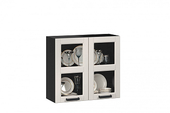Мокка Шкаф кухонный 800 со стеклом Тип 1 (Чёрный/Кашмир) Мокка Шкаф кухонный 800 со стеклом Тип 1 (Чёрный/Кашмир)