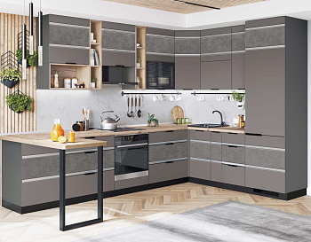 Кухонный гарнитур угловой Грейс 4