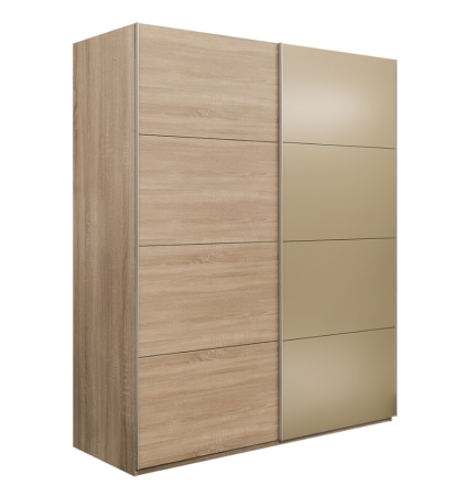 Шкаф-купе Эста 2-х дверный Медиум (4 ЛДСП / 4 Стекла фисташка)