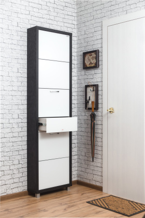 Обувница Люкс стекло белое Шкафы 5-ти секционные Плюс