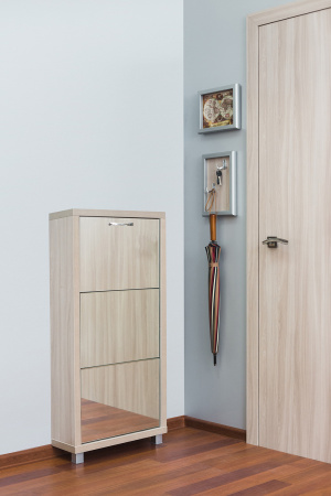 Обувница Люкс фасад зеркало Шкафы 3-х секционные