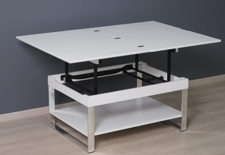 Журнальный стол-трансформер Агат 36 Белый шпон