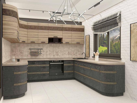  Кухонный гарнитур П-образный Бруклин 20 (ширина 253х300х293 см)