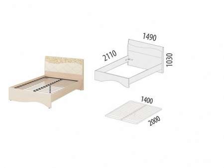 Кровать с ортопедическим основанием Соната 62