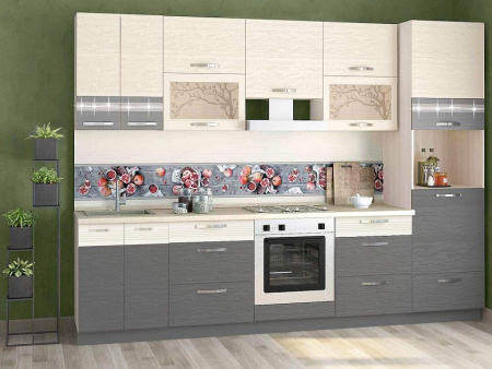 Кухонный гарнитур Графит 35 (ширина 300 см)  Кухонный гарнитур Графит 35 (ширина 300 см)