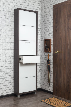 Обувница Люкс стекло белое Шкафы 5-ти секционные Плюс