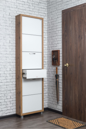 Обувница Люкс стекло белое Шкафы 5-ти секционные Плюс