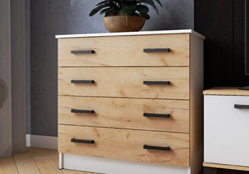 Комод КМ-2 дуб сонома/белый Комод КМ-2 дуб сонома/белый