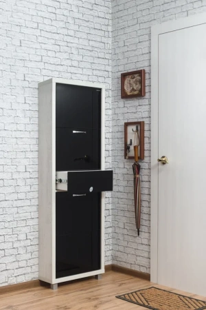 Обувница Люкс стекло черное Шкафы 4-х секционные Плюс