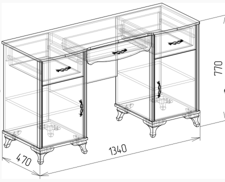 №7 Туалетный стол (Изабелла) №7 Туалетный стол (Изабелла)