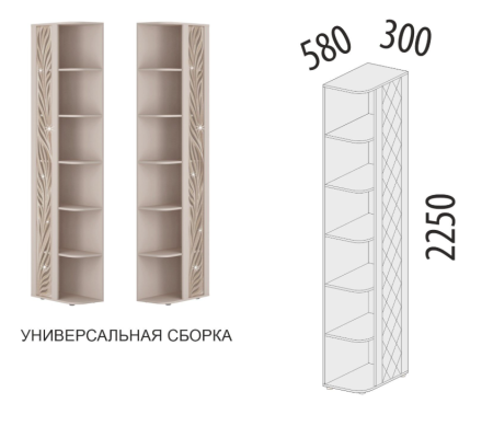 Стеллаж угловой (лев/прав) Флоренция 904.17