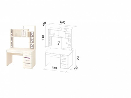 Стол с надстройкой Мегаполис 61