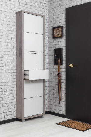 Обувница Люкс стекло белое Шкафы 5-ти секционные Плюс