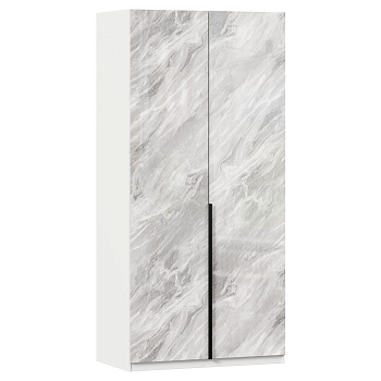 Норд Шкаф двухстворчатый (Белый/Статуарио) Норд Шкаф двухстворчатый (Белый/Статуарио)