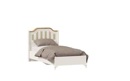 Вилладжио Кровать односпальная Алебастр/Дуб золотой)