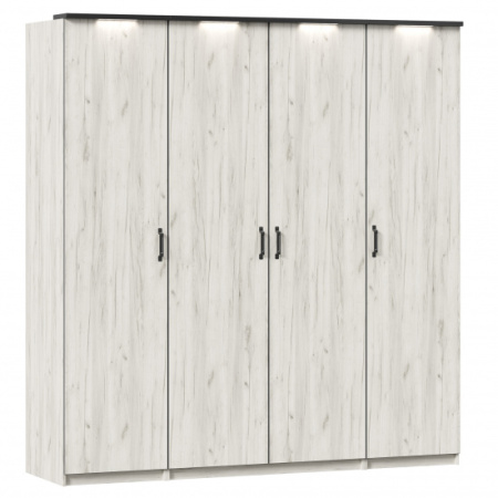 Техно Шкаф четырехстворчатый (Дуб Крафт белый)