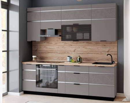 Кухонный гарнитур с витриной Грейс 11 Кухонный гарнитур с витриной Грейс 11